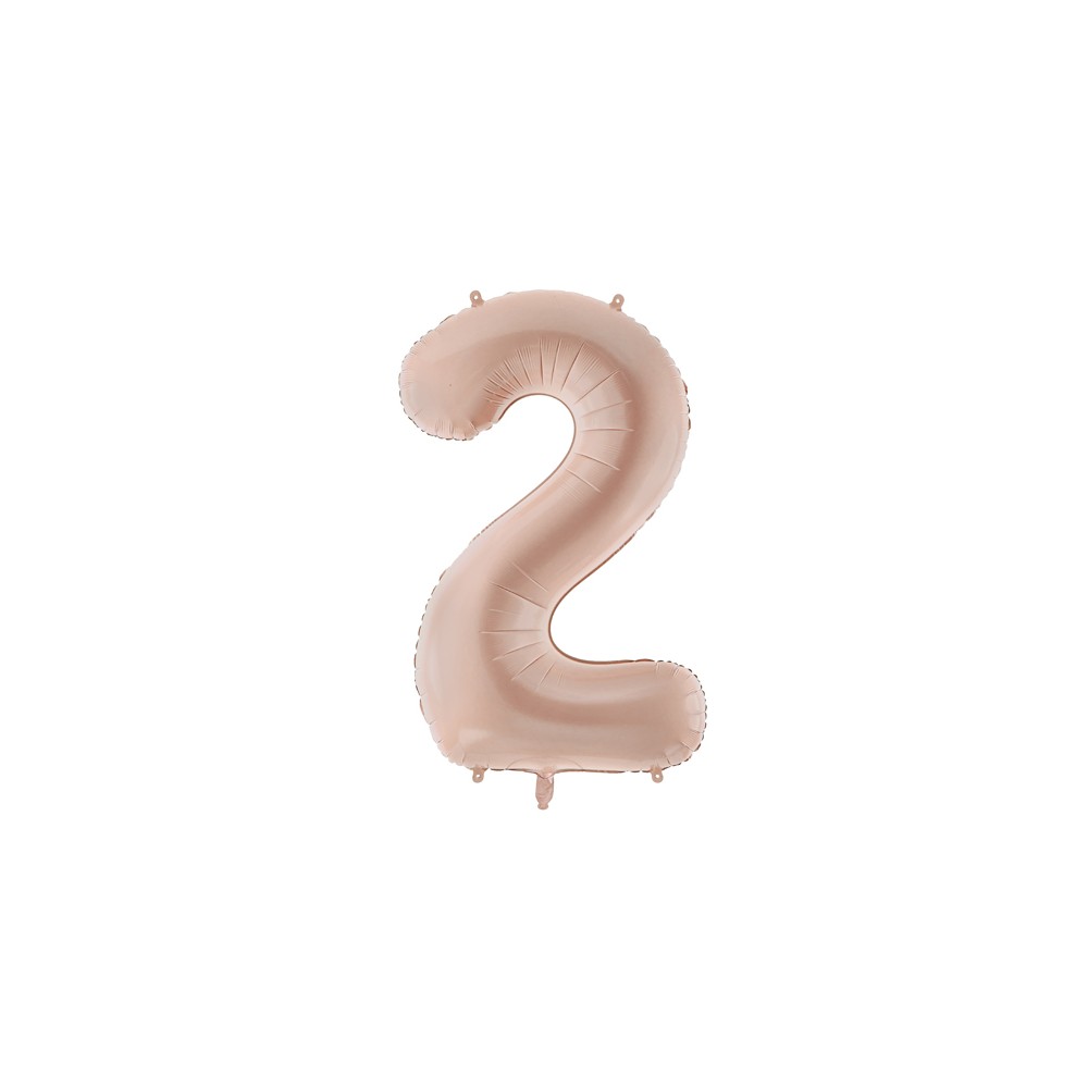 Ballon en aluminium Chiffre ''2'', 72cm, beige foncé