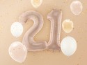 Ballon en aluminium Chiffre ''2'', 72cm, beige foncé