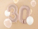 Ballon en aluminium Chiffre ''3'', 72cm, beige foncé
