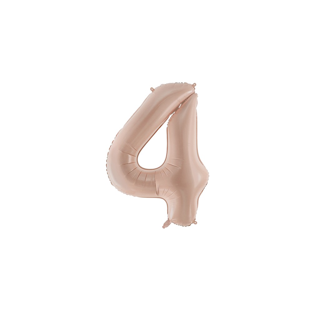 Ballon en aluminium Chiffre ''4'', 72cm, beige foncé