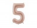 Ballon en aluminium Chiffre ''5'', 72cm, beige foncé
