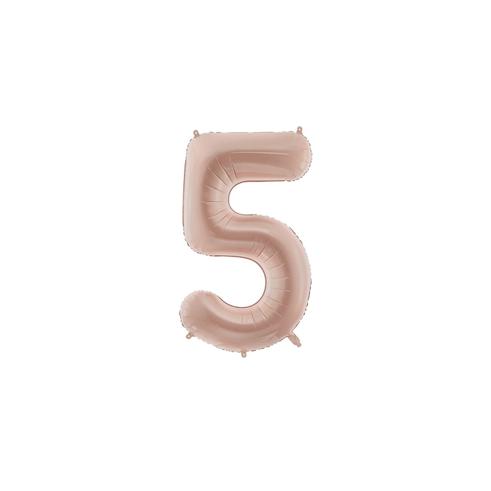 Ballon en aluminium Chiffre ''5'', 72cm, beige foncé