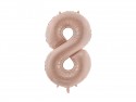 Ballon en aluminium Chiffre ''8'', 72cm, beige foncé