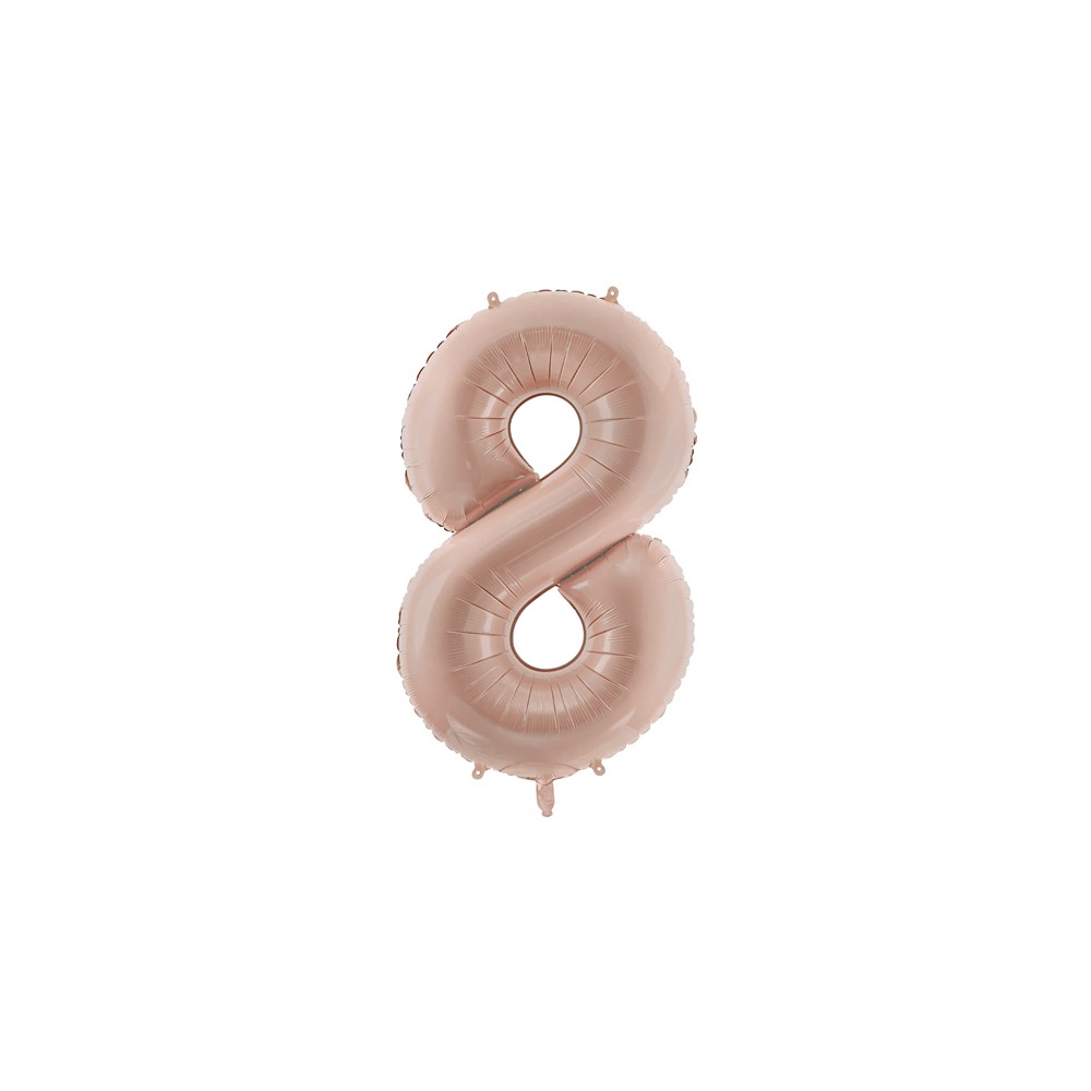 Ballon en aluminium Chiffre ''8'', 72cm, beige foncé