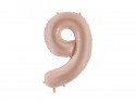 Ballon en aluminium Chiffre ''9'', 72cm, beige foncé