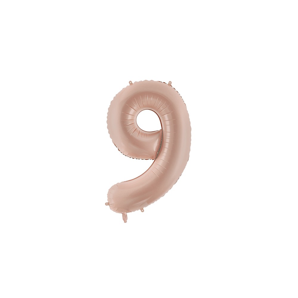 Ballon en aluminium Chiffre ''9'', 72cm, beige foncé
