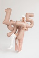 Ballon en aluminium Chiffre ''9'', 72cm, beige foncé