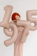 Ballon en aluminium Chiffre ''9'', 72cm, beige foncé