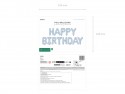 Ballon Mylar Happy Birthday, 340x35cm, bleu