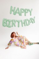 Ballon Mylar Happy Birthday, 340x35cm, vert