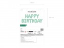 Ballon Mylar Happy Birthday, 340x35cm, vert