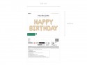 Ballon Mylar Happy Birthday, 340x35cm, beige