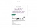 Ballon Mylar Happy Birthday, 340x35cm, violet