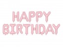 Ballon Mylar Happy Birthday, 340x35cm, rose