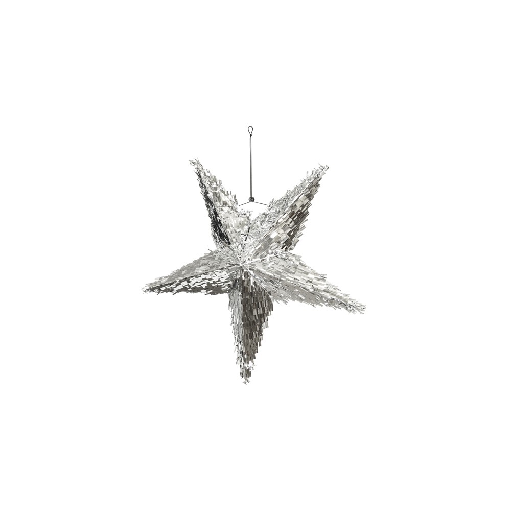 Pinata pliable - Étoile, 68x68x30 cm, argenté