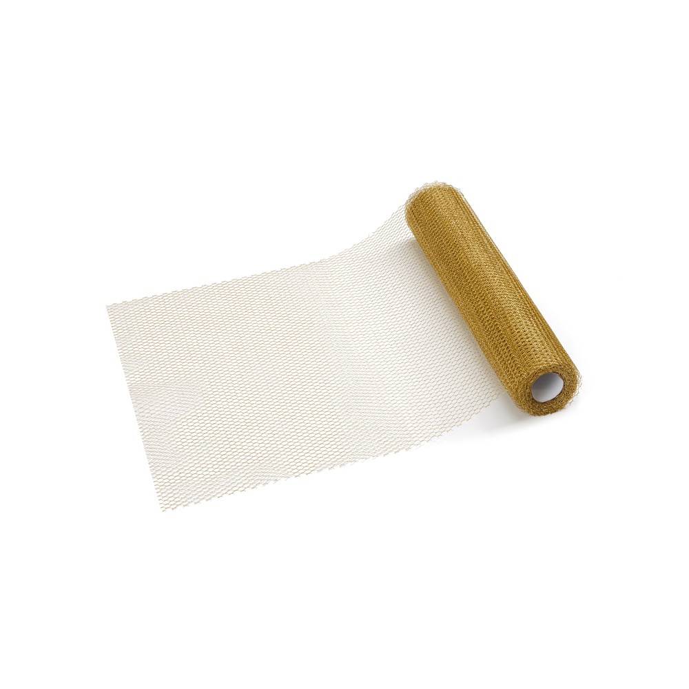 Chemin de table en filet, or, 0,36 x 9 m