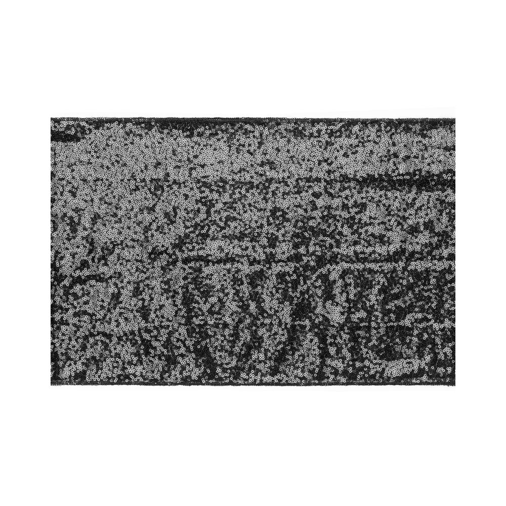 Chemin de table à paillettes, noir, 0,3 x 5 m