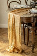 Chemin de table à paillettes, doré, 0,3 x 5 m