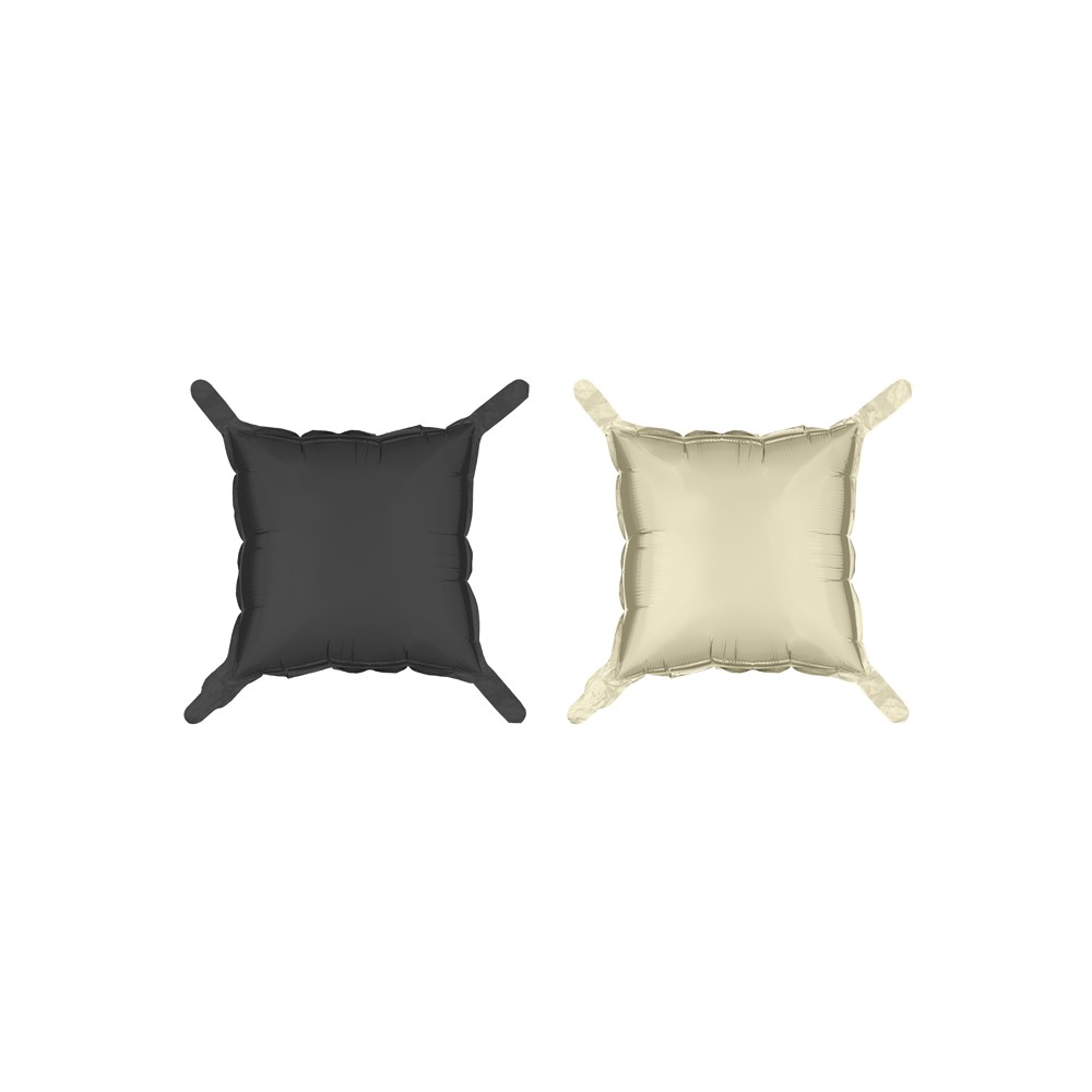 Rideau de ballons en aluminium double face Carré, noir-beige, 35 x 35 cm