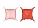 Rideau de ballons en aluminium double face Carré, rose-rouge, 35 x 35 cm