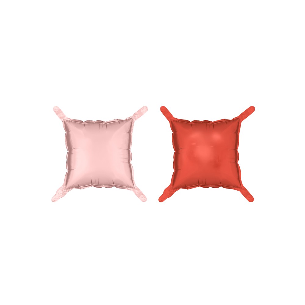 Rideau de ballons en aluminium double face Carré, rose-rouge, 35 x 35 cm