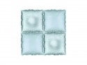 Rideau de ballons en aluminium double face Carré, bleu brumeux, 35 x 35 cm