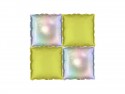 Rideau de ballons de baudruche double face Carré, jaune néon holographique, 35 x 35 cm