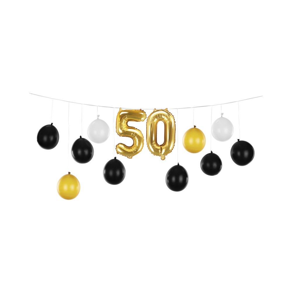 Guirlande de ballons 3en1 - 50e anniversaire, mélange