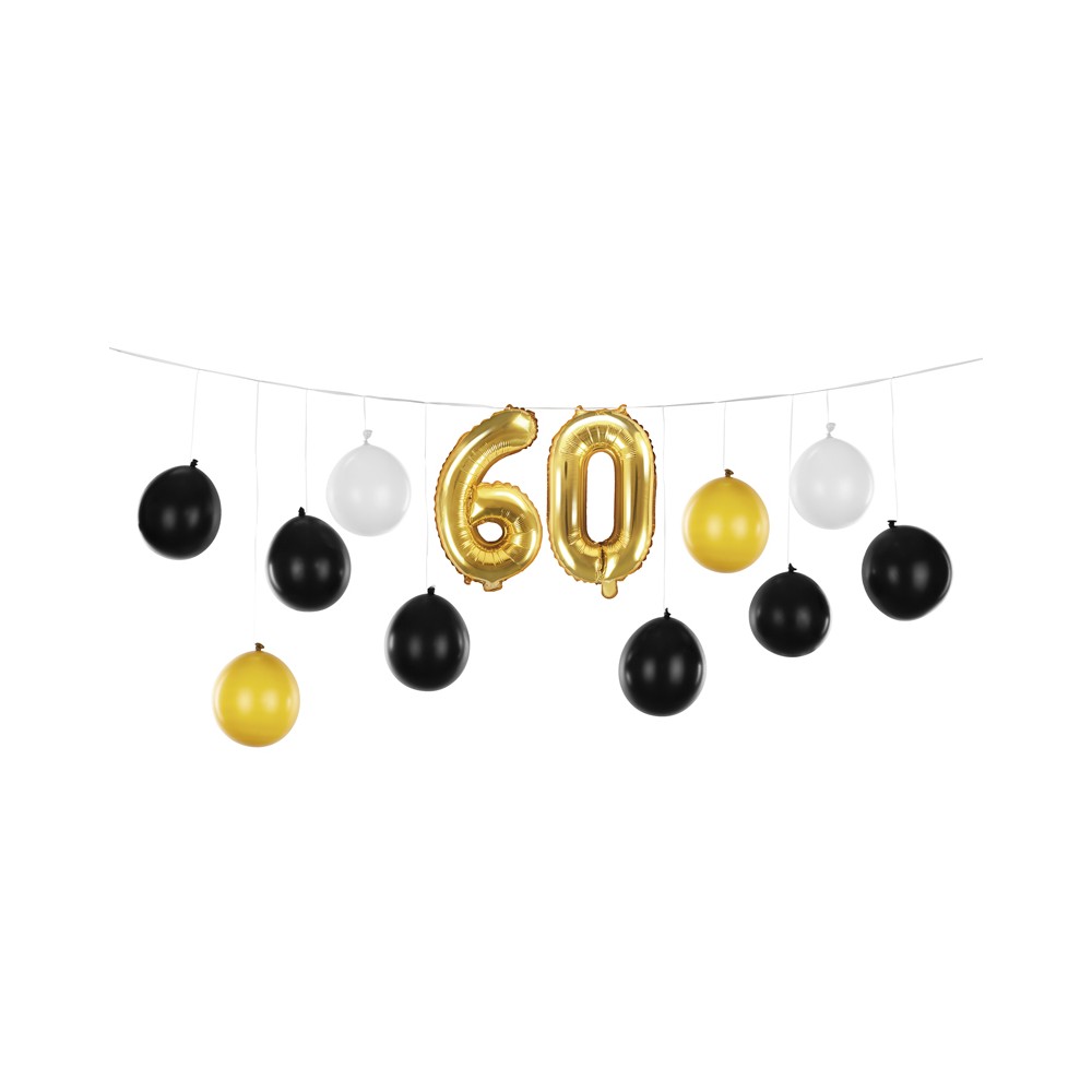 Guirlande de ballons 3en1 - 60e anniversaire, mélange