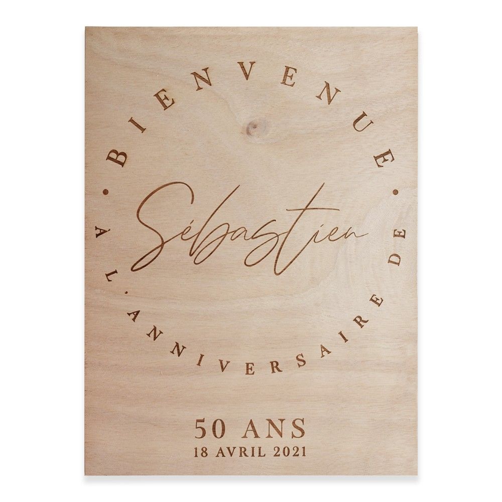 Panneau en bois personnalisable "anniversaire print"