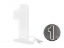 Néon LED - Chiffre '1', blanc, 50cm