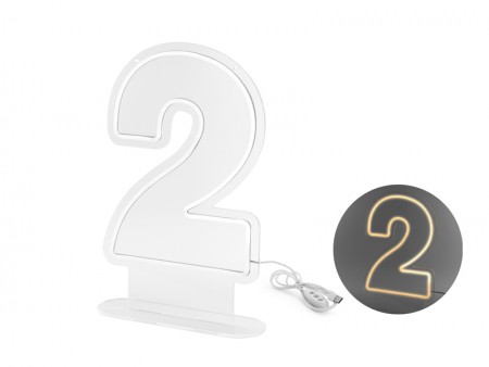 Néon LED - Chiffre '2',...