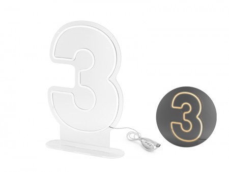 Néon LED - Chiffre '3',...