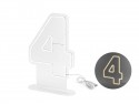 Néon LED - Chiffre '4', blanc, 50cm