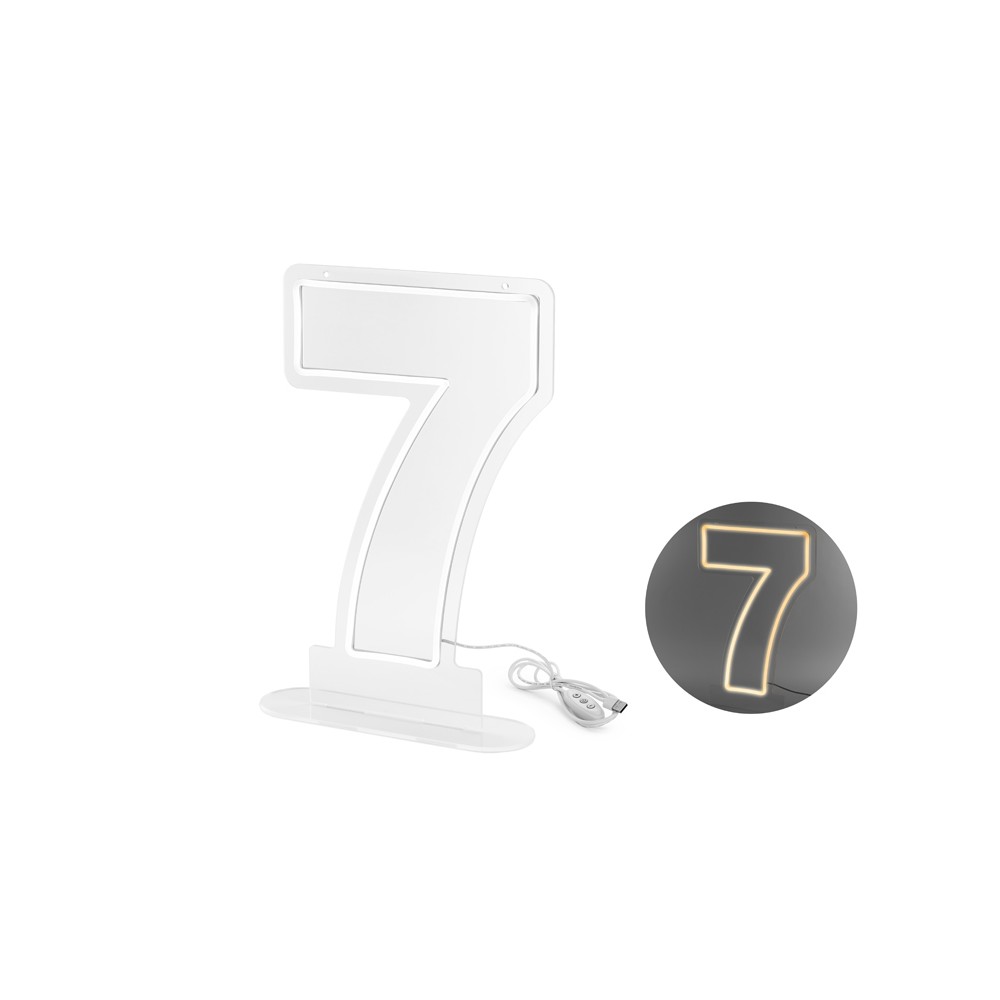 Néon LED - Chiffre '7', blanc, 50cm