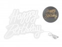 Néon LED - Happy Birthday, blanc, 40 x 29.5 cm