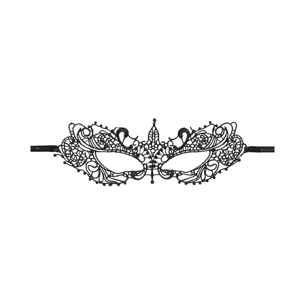 Masque de carnaval en dentelle, noir, 20 x 7,3 cm