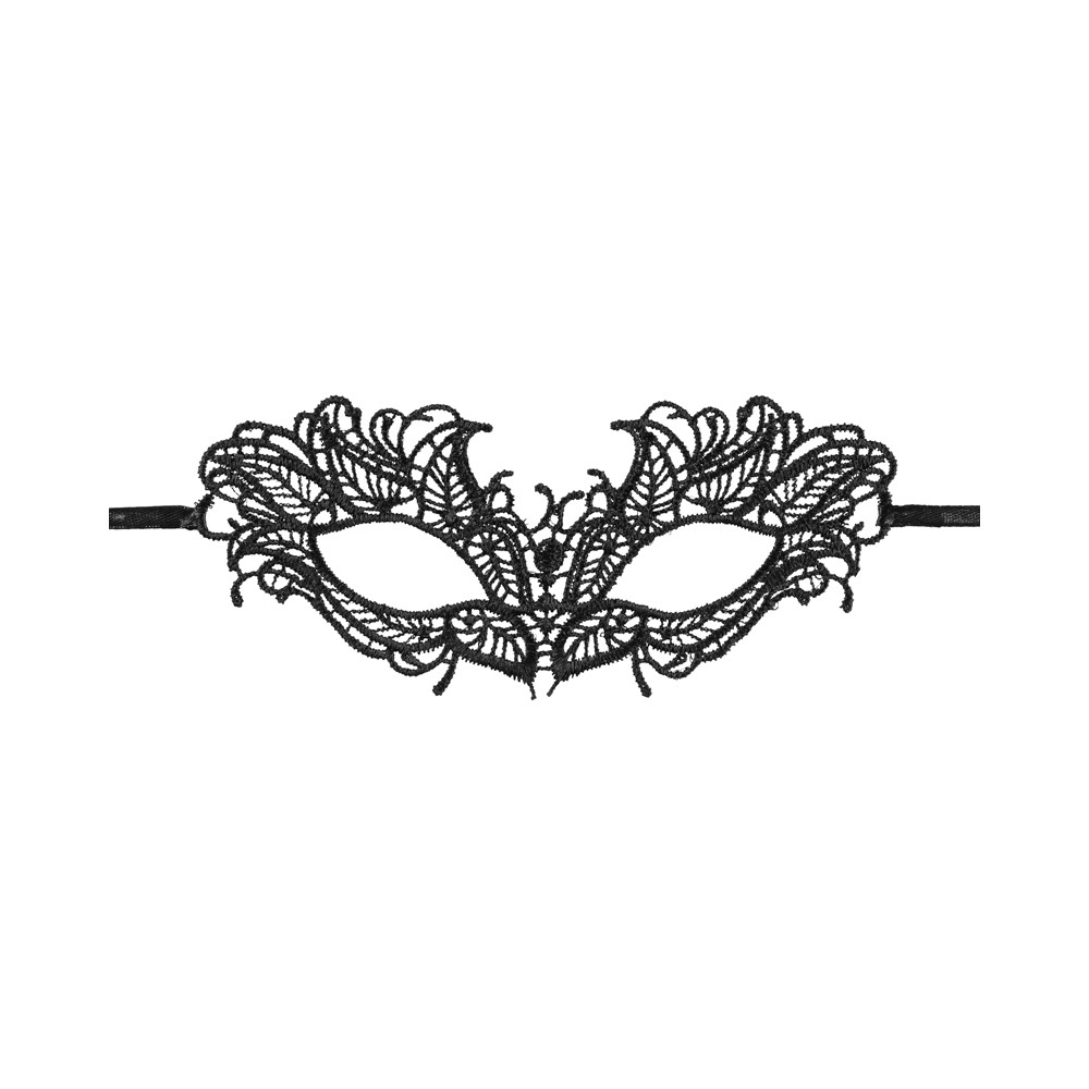Masque de carnaval en dentelle, noir, 21 x 8 cm