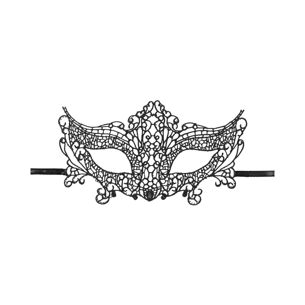Masque de carnaval en dentelle, noir, 20 x 11 cm