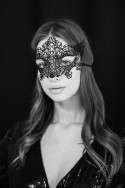 Masque de carnaval en dentelle, noir, 20 x 11 cm
