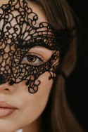 Masque de carnaval en dentelle, noir, 20 x 11 cm