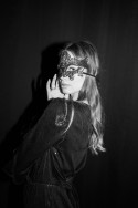 Masque de carnaval en dentelle, noir, 20 x 11 cm