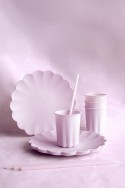 Assiettes en plastique Volant, 22 x 22 cm, violet