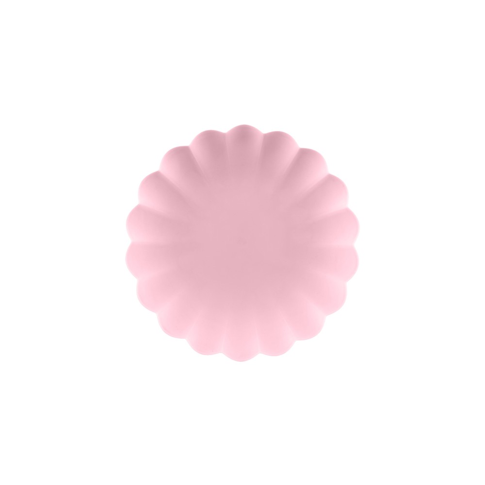 Assiettes en plastique Volant, 22 x 22 cm, rosa