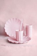 Assiettes en plastique Volant, 22 x 22 cm, rosa