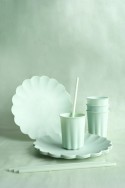 Assiettes en plastique Volant, 22 x 22 cm, sauge