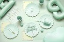 Assiettes en plastique Volant, 22 x 22 cm, sauge