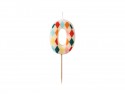 Bougie d'anniversaire Numéro 0 Losange, 5.5 cm, mix