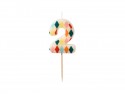 Bougie d'anniversaire Numéro 2 Losange, 5.5 cm, mix