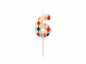 Bougie d'anniversaire Numéro 6 Losange, 5.5 cm, mix